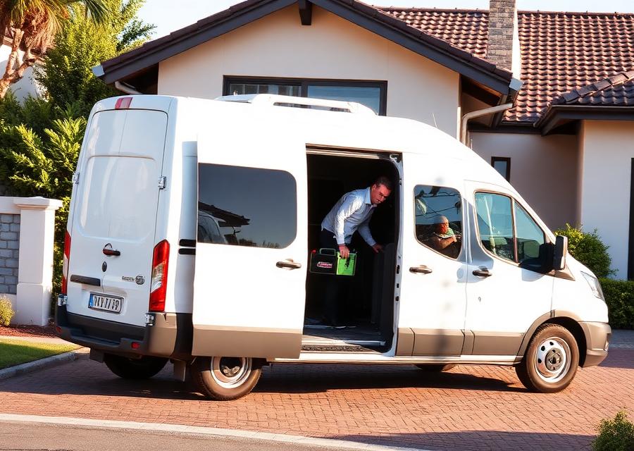 Cape Fridge Care branded service van at a Cape Town home
